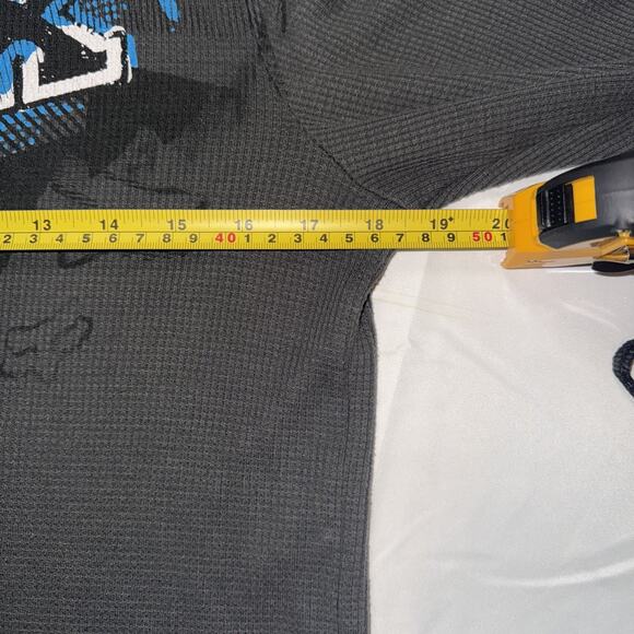 Vintage Fox Racing Shirt Mens Small Waffle Knit Thermal Grunge Y2K Cyber Gray - Picture 4 of 6